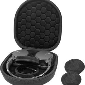 حقيبة ProCase الصلبة لسماعات الرأس اللاسلكية الملغية للضوضاء من سوني WH1000XM5/ WH1000XM4/ WHXB910N/ WHCH710N/ WH-CH720N/ WHXB900N/ Bose 700/ QC35 II، حقيبة حمل للسفر مع غطاءين للغبار - أسود